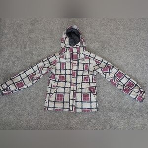 DC Womens EKOTEX 5K Hooded Ski Snowboard Jacket Size Small Plaid Waterproof